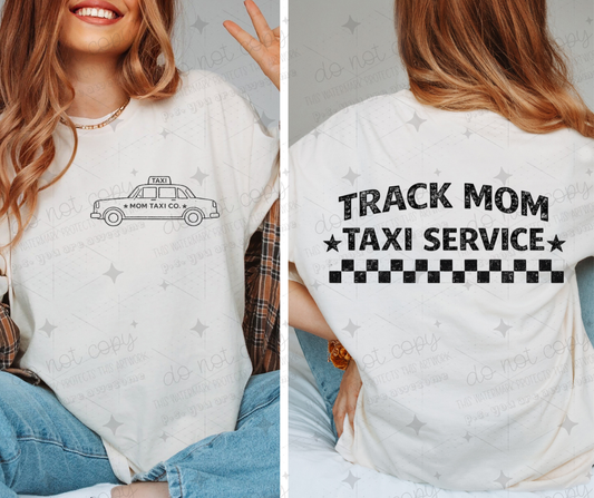 TRACK MOM TAXI SERVICE - FRONT+BACK - DTF TRANSFER