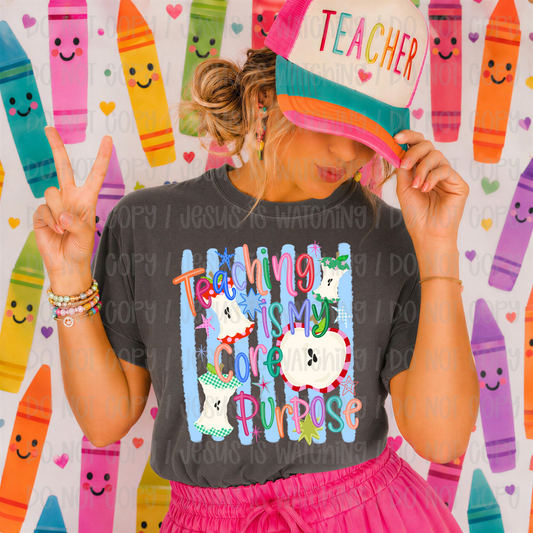 TEACHING IS MY CORE PURPOSE STRIPE - DTF TRANSFER