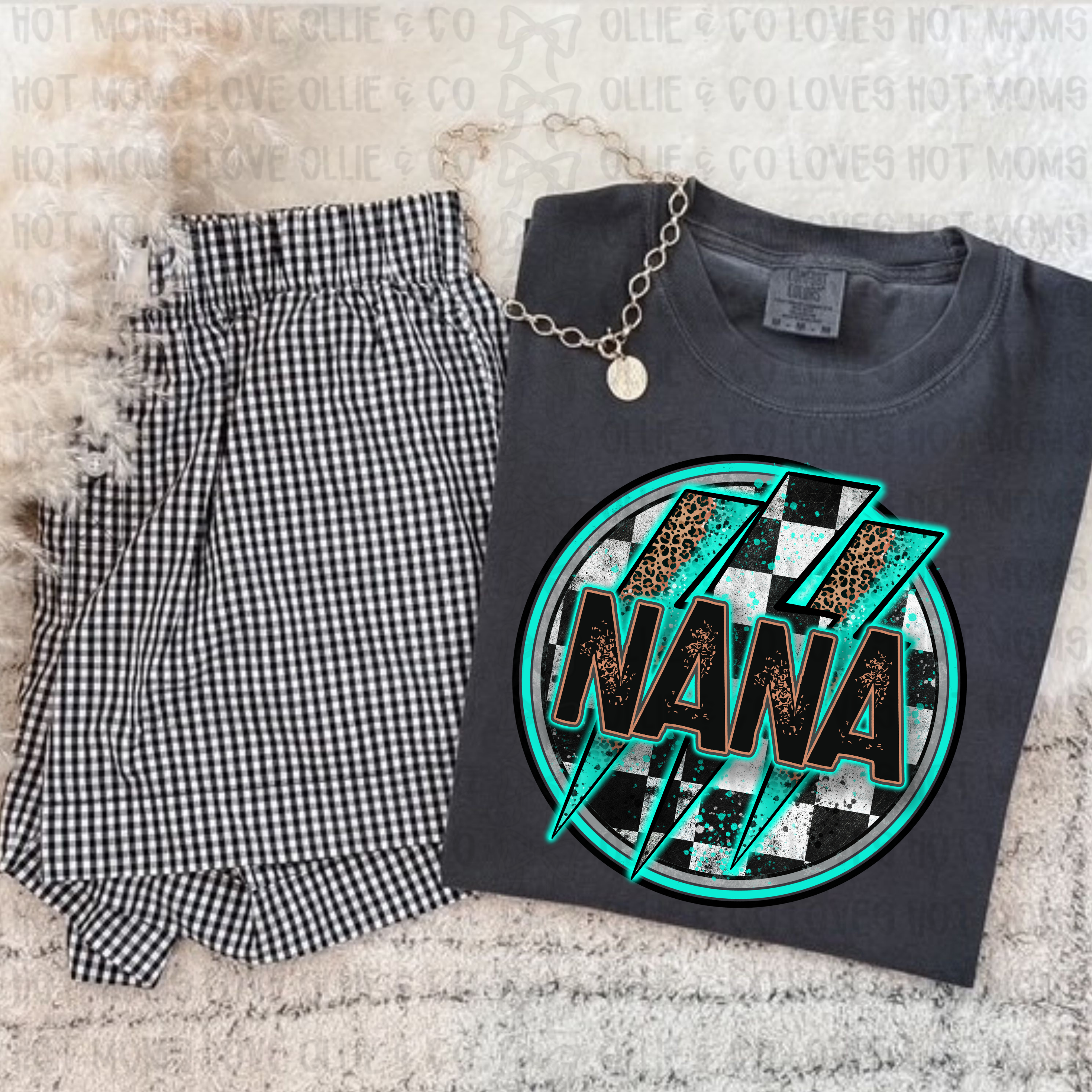LEOPARD CHECK NANA - DTF TRANSFER – Shopsalesollieandco