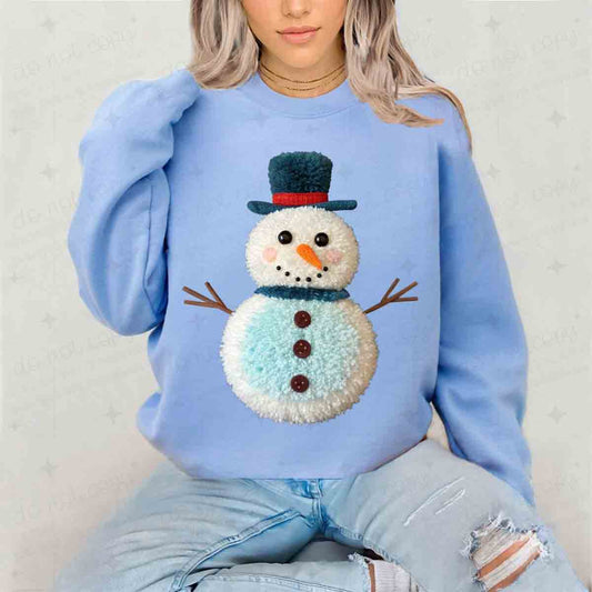 BLUE BELLY SNOWMAN - FAUX YARN - DTF TRANSFER