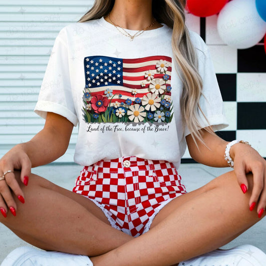 LAND OF THE FREE BECAUSE OF THE BRAVE - DTF TRANSFER