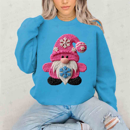 WINTER GNOME - BLUE SNOWFLAKE + FAUX YARN - DTF TRANSFER