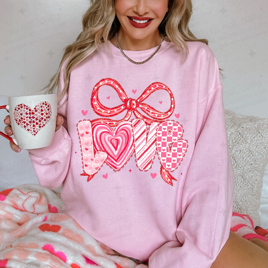 COQUETTE LOVE - SWIRL PAINTED HEART - DTF TRANSFER