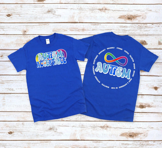 AUTISM ACCEPTANCE - FRONT+BACK - DTF TRANSFER