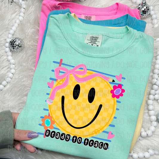 READY TO TEACH SMILEY - DTF TRANSFER
