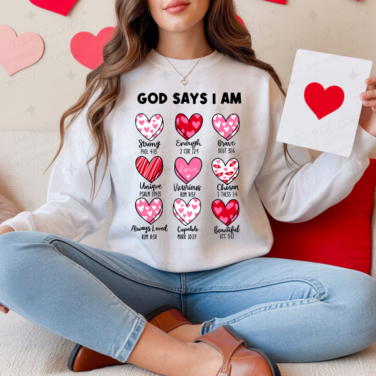 VALENTINES DAY GOD SAYS I AM - DTF TRANSFER