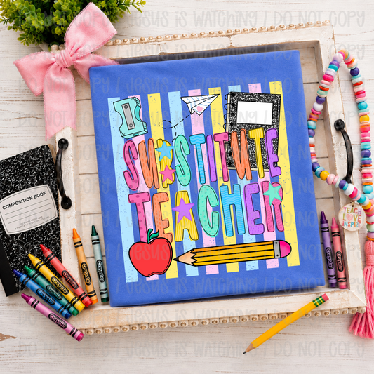 BACK TO SCHOOL STRIPED OCCUPATION - DTF TRANSFER