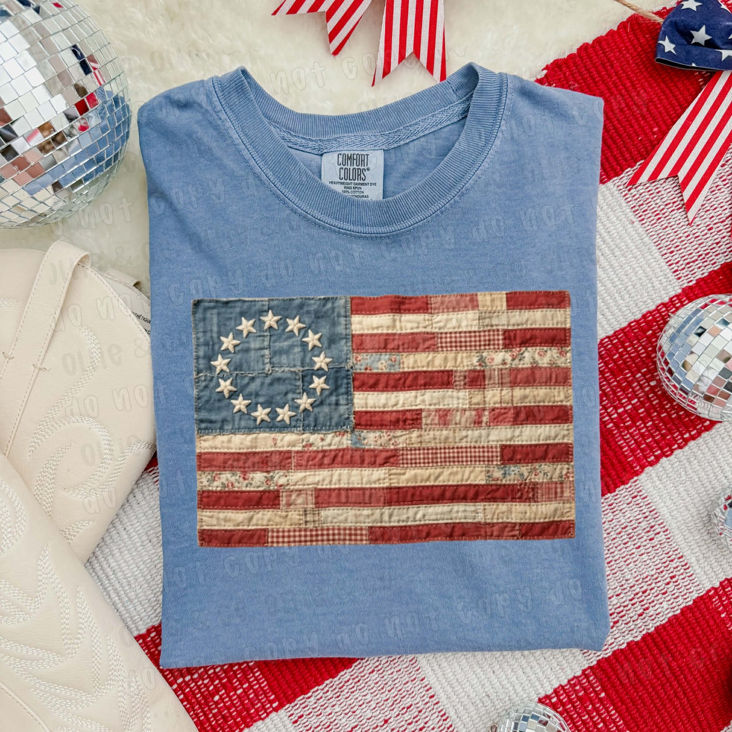 FAUX PATCHWORK FLAG  - DTF TRANSFER