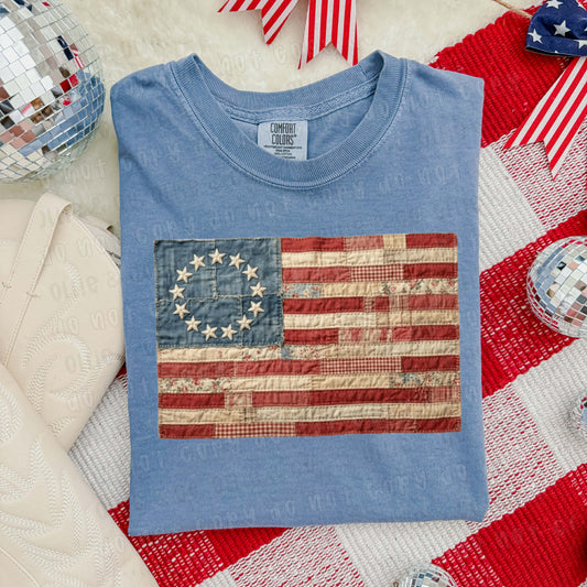 FAUX PATCHWORK FLAG  - DTF TRANSFER