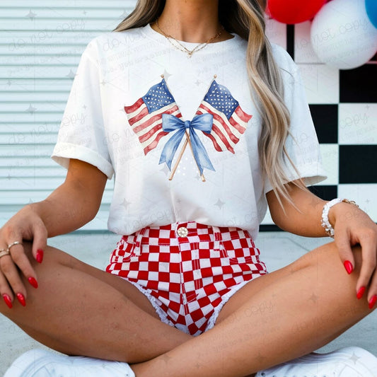 COQUETTE AMERICAN FLAGS - DTF TRANSFER