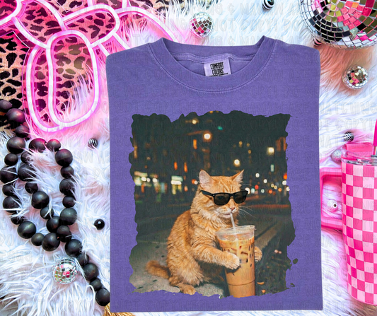 ORANGE CAT ICED COFFEE - DTF TRANSFER