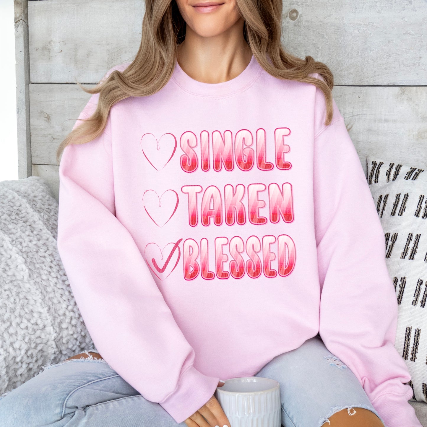 SINGLE TAKEN BLESSED - DTF TRANSFER