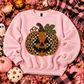 JACK O LANTERN CHECKERED LEOPARD - FAUX EMBROIDERY - DTF TRANSFER