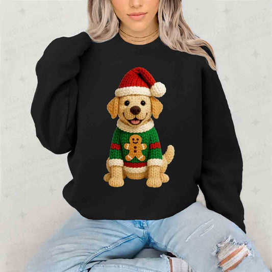 CHRISTMAS LABRADOR - FAUX YARN - DTF TRANSFER