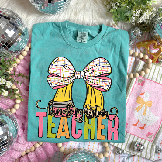 KINDERGARTEN TEACHER BOW - DTF TRANSFER