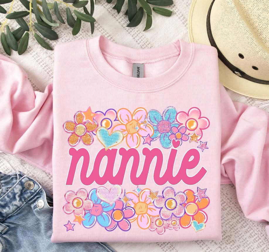 FLORAL HEART FAMILY NAMES - DTF TRANSFER