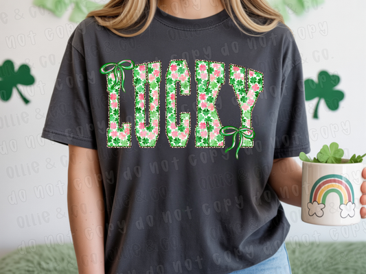 LUCKY LEOPARD OUTLINE - DTF TRANSFER