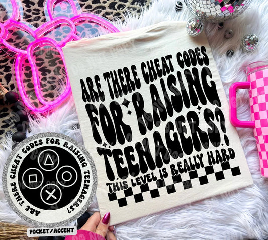Are there cheat codes for raising teenagers - FRONT+BACK - DTF TRANSFER
