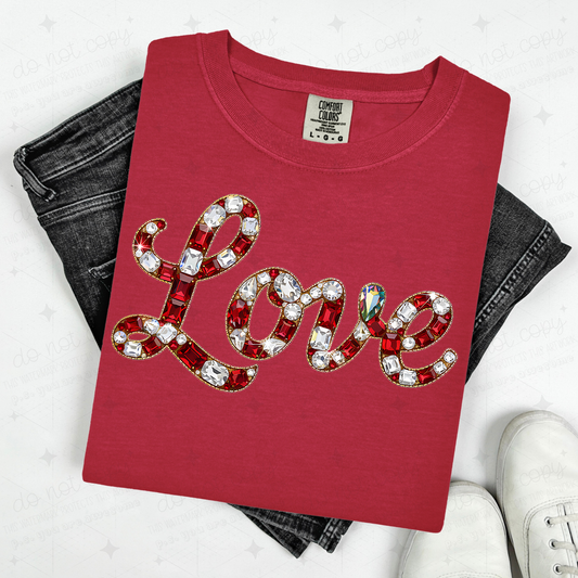 BLING LOVE - FAUX RHINESTONES - DTF TRANSFER