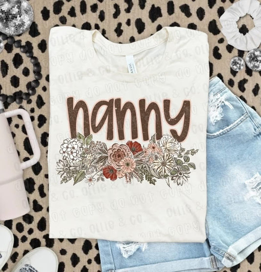 VINTAGE FLORAL NANNY - DTF TRANSFER