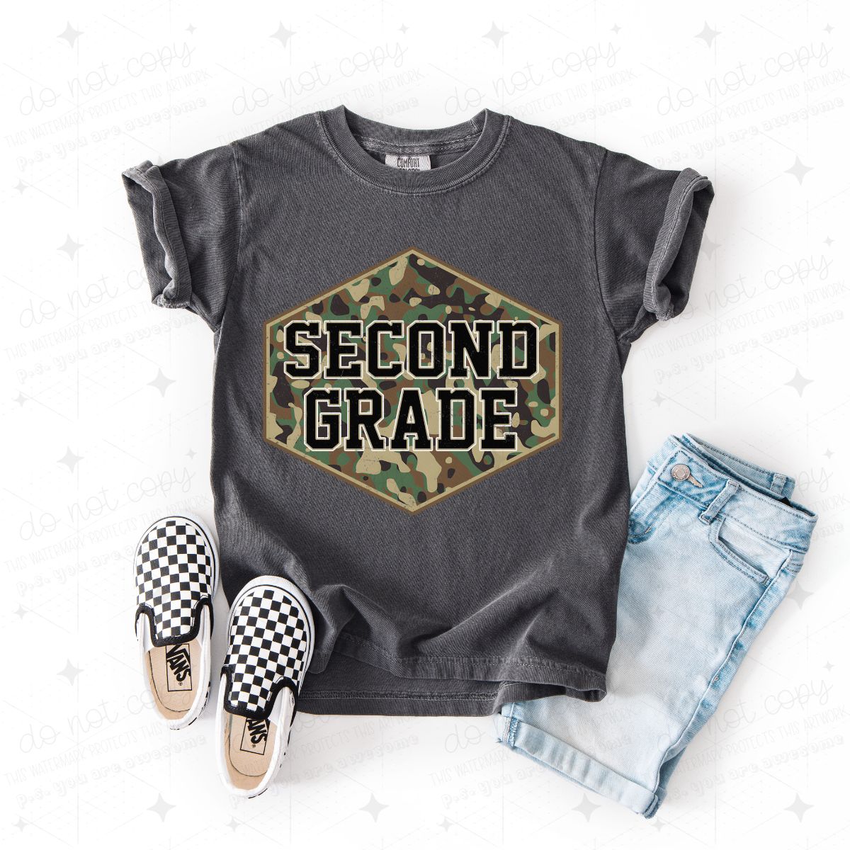 CAMO SECOND GRADE - DTF TRANSFER