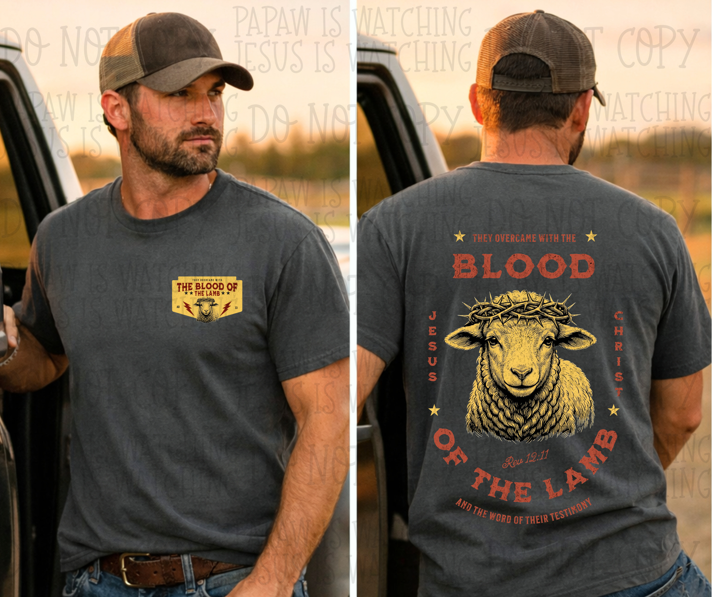 BLOOD OF THE LAMB - FRONT+BACK - DTF TRANSFER