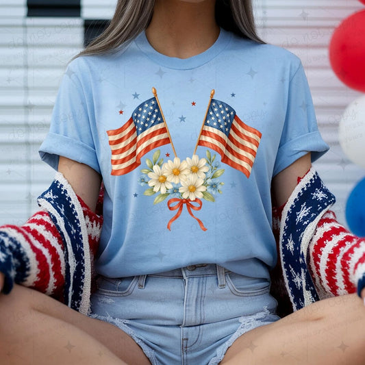 COQUETTE AMERICAN FLAGS - DTF TRANSFER