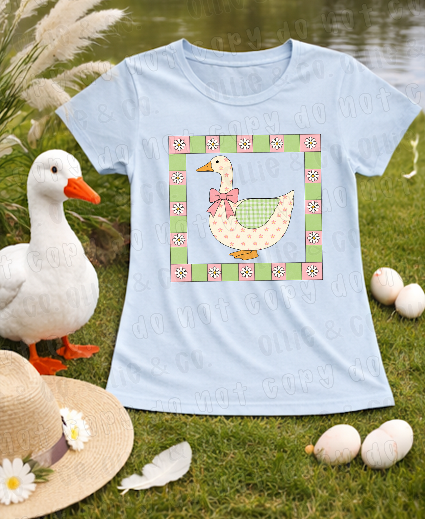 GOOSE PINK GREEN FRAME - DTF TRANSFER