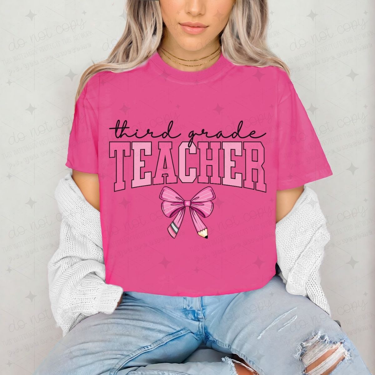 COQUETTE THIRD GRADE TEACHER - DTF TRANSFER