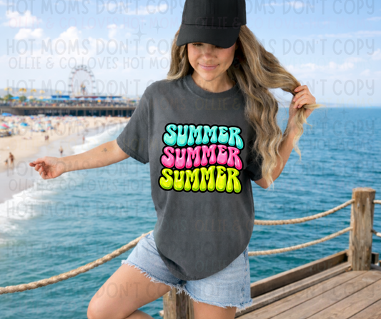SUMMER NEON STACKED - *OLLIE & CO. EXCLUSIVE* - DTF TRANSFER
