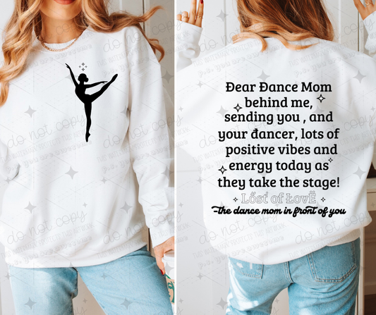DEAR DANCE MOM - FRONT+BACK - DTF TRANSFER