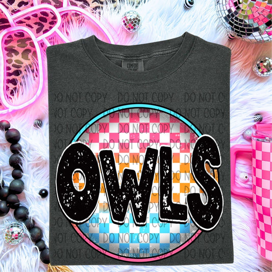 NEON CHECKERED MASCOTS - DTF TRANSFER