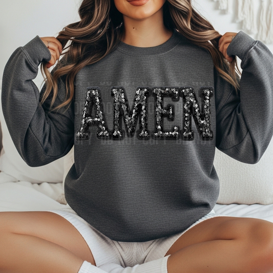 AMEN - FAUX SEQUIN - DTF TRANSFER