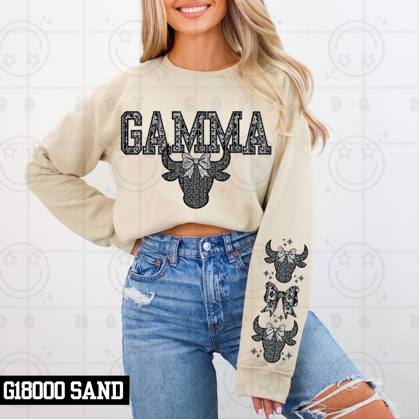 AZTEC NAMES - FAUX EMBROIDERY - FRONT+SLEEVE - DTF TRANSFER
