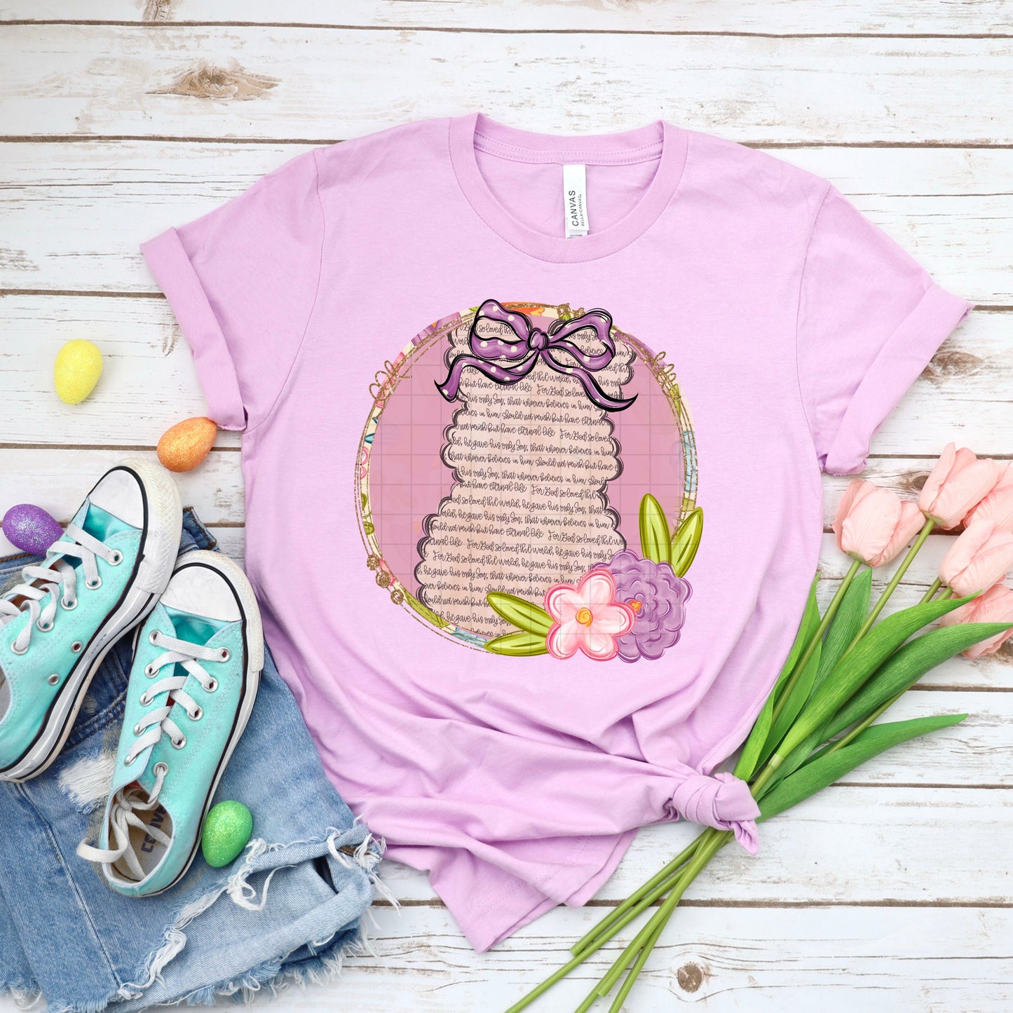 BUNNY CIRCLE FRAME - DTF TRANSFER
