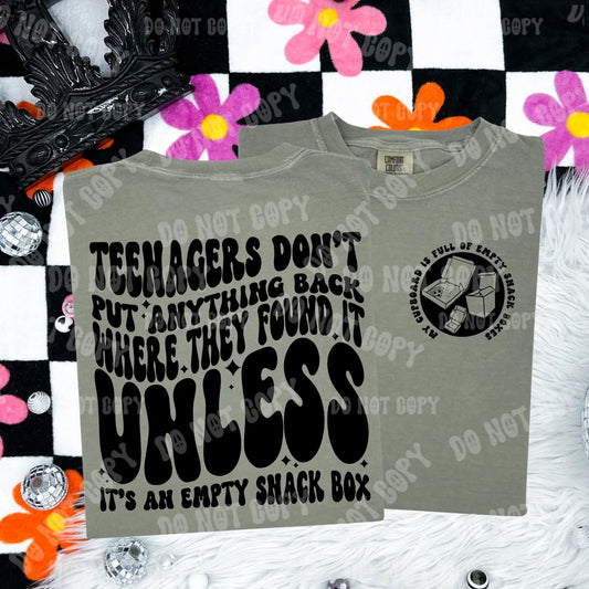Teenagers Don’t Put Anything Back - FRONT+BACK - DTF TRANSFER