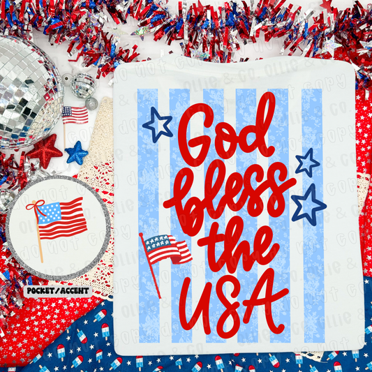 GOD BLESS THE USA - FRONT+BACK - DTF TRANSFER