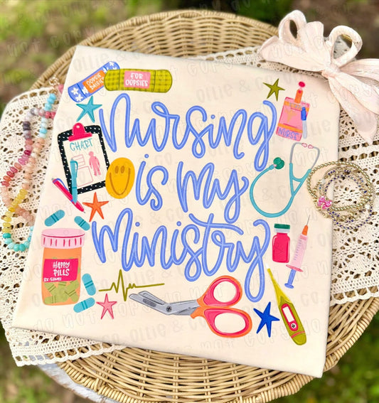 NURSING IS MY MINISTRY BLUE - DTF TRANSFER