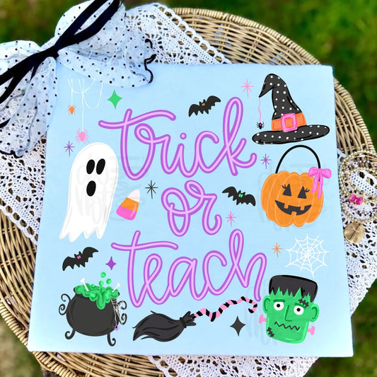 TRICK OR TEACH DOODLE - DTF TRANSFER