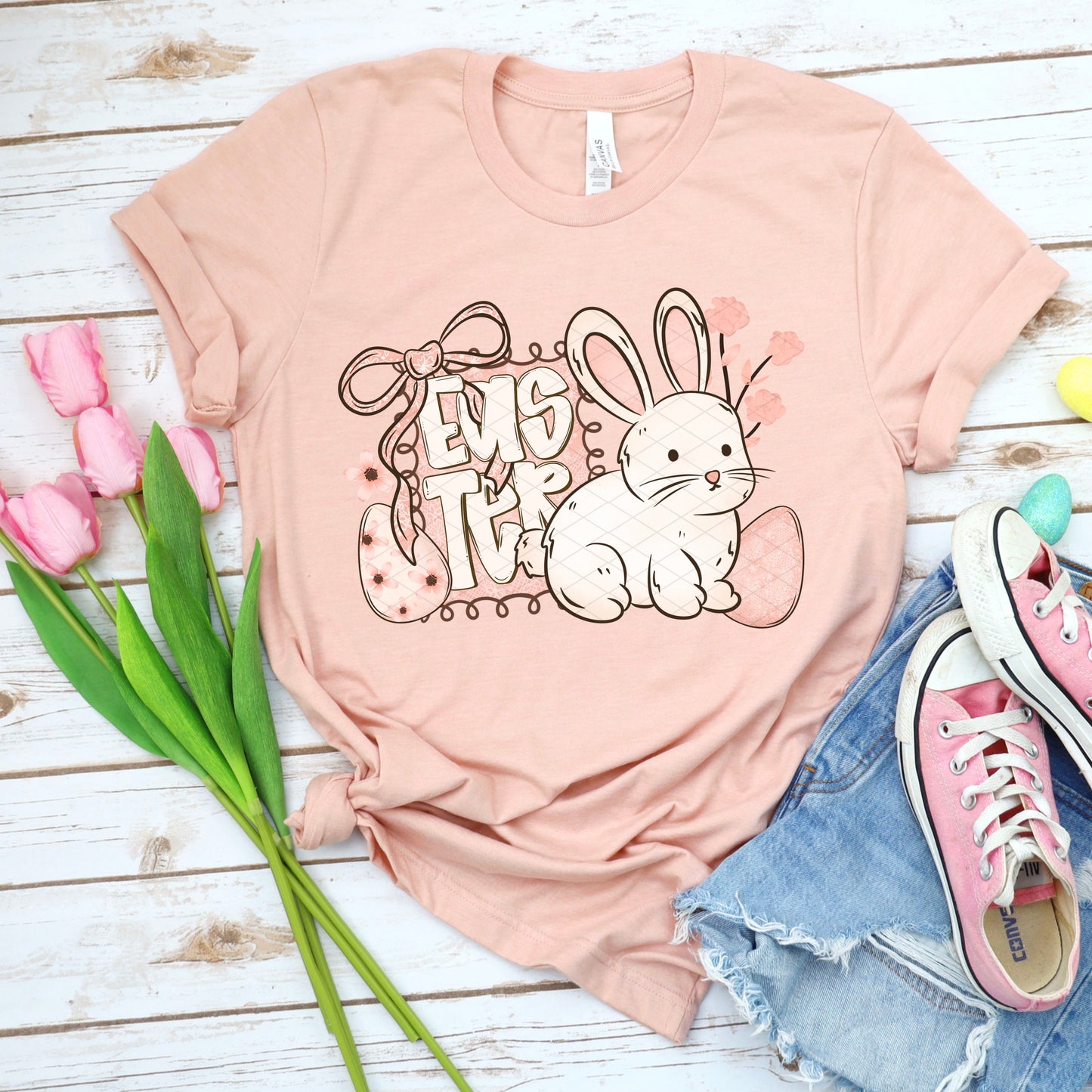 EASTER BOW AND RABBIT - DTF TRANSFER