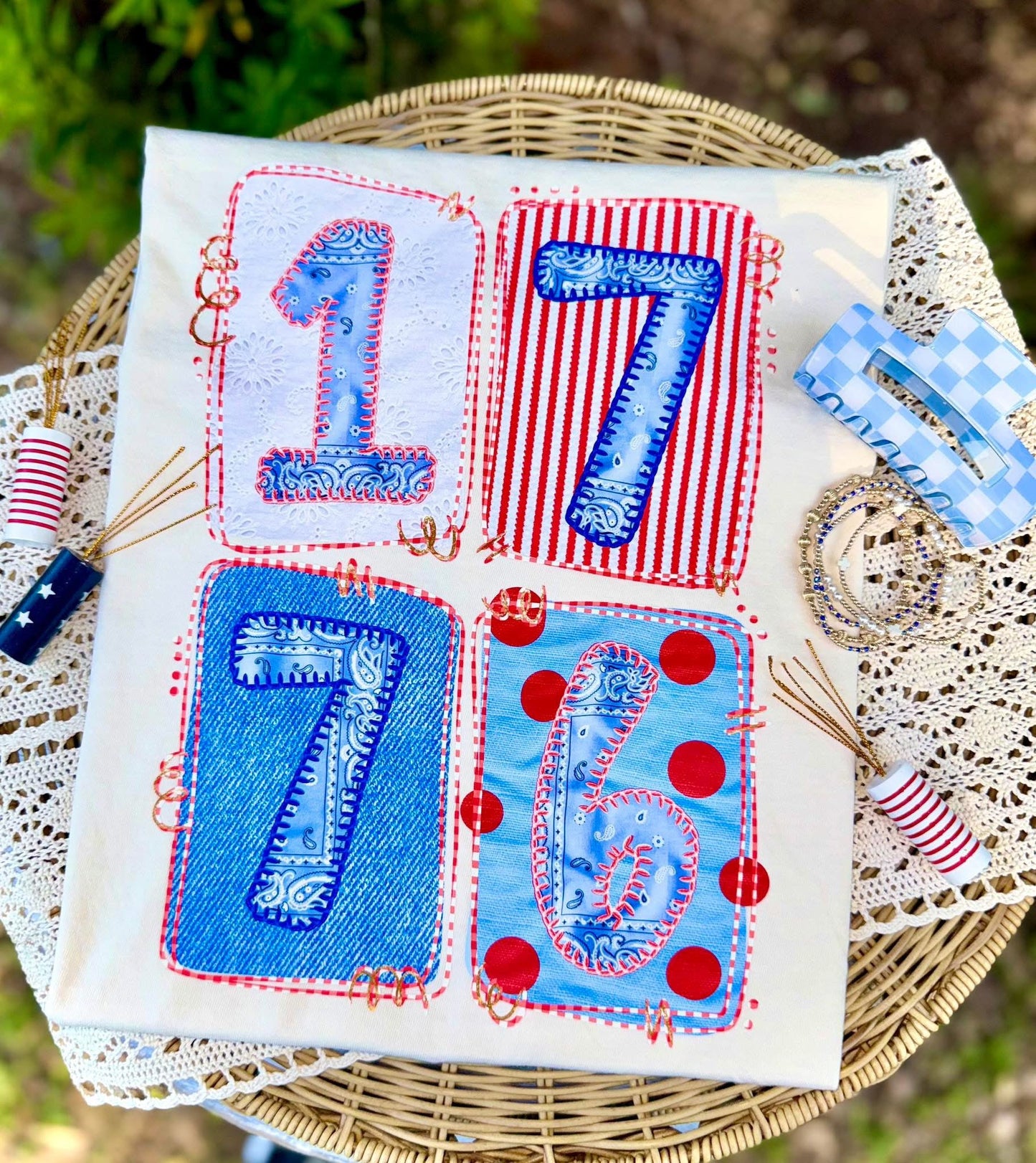 1776 PATCHWORK DENIM - DTF TRANSFER