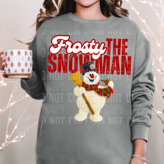 FROSTY THE SNOWMAN - FAUX YARN - DTF TRANSFER