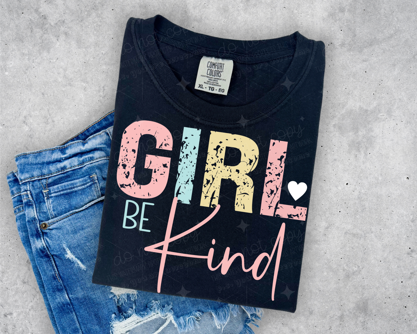 GIRL BE KIND PINK - DTF TRANSFER