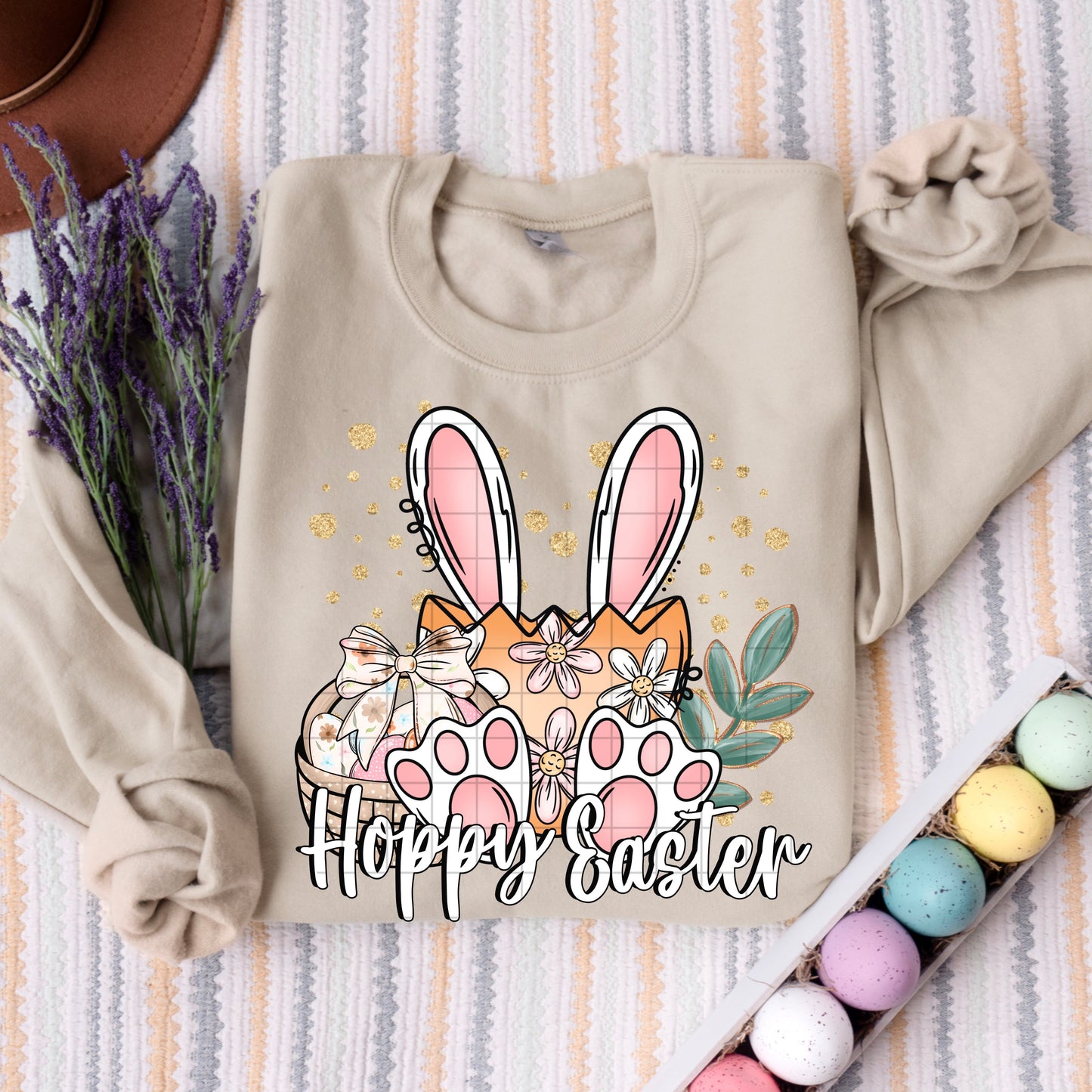HAPPY EASTER EGG WITH BUNNY - DTF TRANSFER