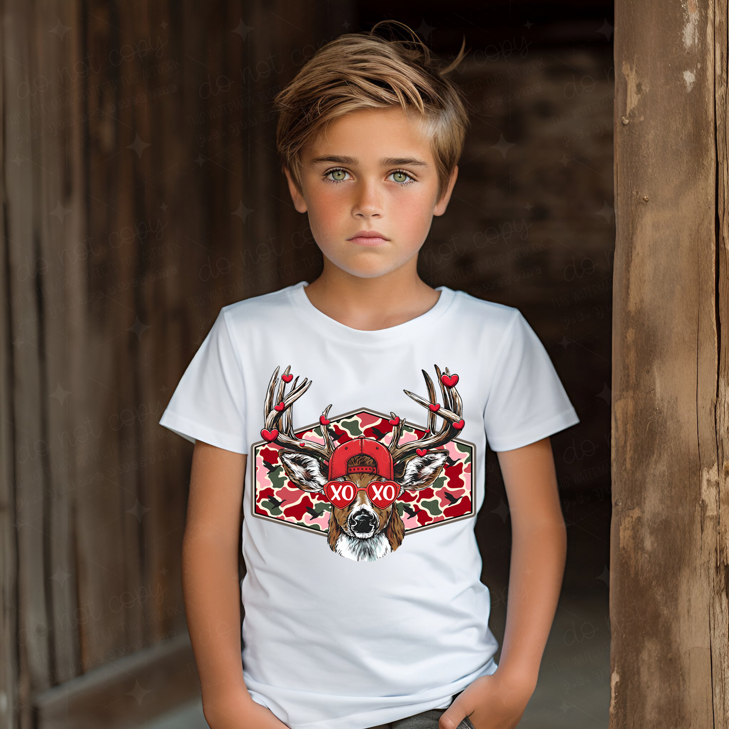 XOXO BUCK WITH CAMO - DTF TRANSFER