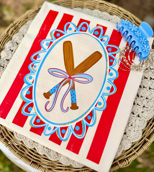 CROSSED BAT COQUETTE FRAME - DTF TRANSFER