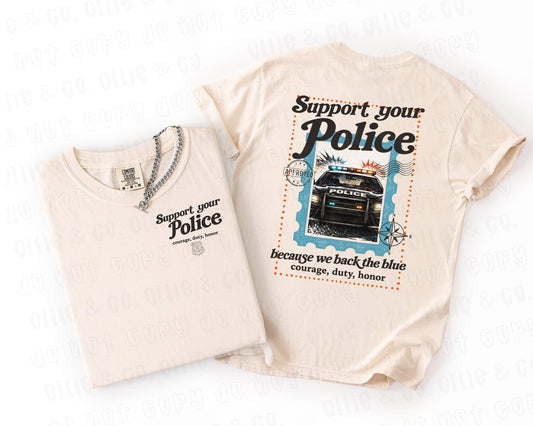 SUPPORT YOUR POLICE - FRONT+BACK - *OLLIE & CO EXCLUSIVE* - DTF TRANSFER