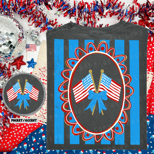 PREPPY FLAG FRAME - FRONT+BACK - DTF TRANSFER