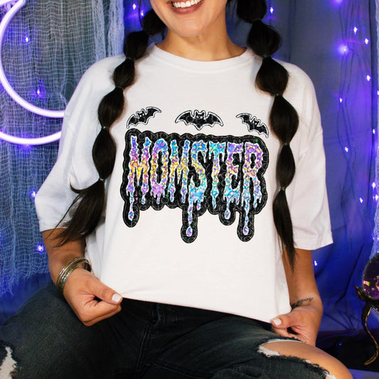 MOMSTER FAUX EMBROIDERY  - DTF TRANSFER