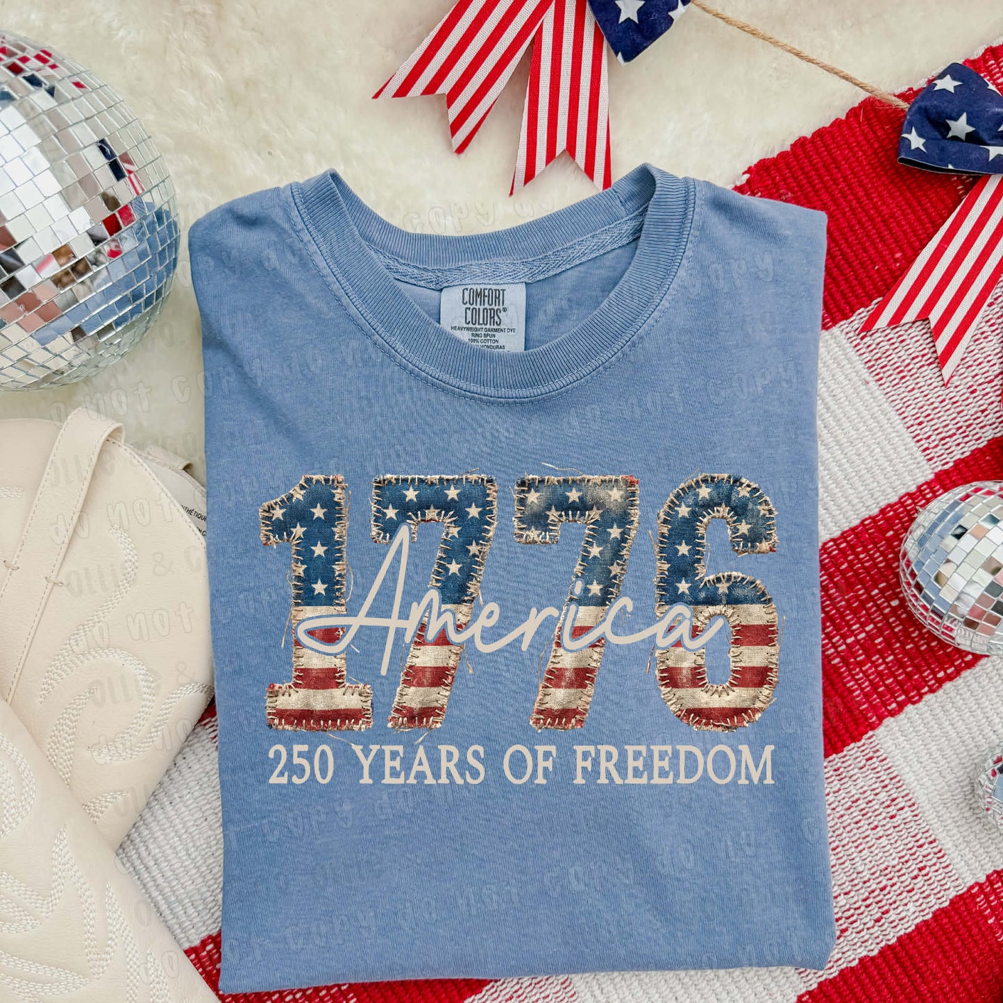FAUX 1776 250 YEARS OF FREEDOM  - DTF TRANSFER